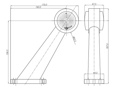 WAS LED šoninis gabaritinis žibintas, 12-24V, baltos/raudonos spalvos, ECE sertifikuotas, su 45° guminiu laikikliu - Attēls 2