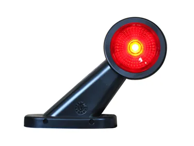 WAS LED Šoninis Gabaritinis Žibintas su 45° Guminiu Laikikliu, 12-24V, ECE Sertifikuotas