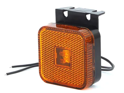 WAS Geltonas LED šoninis gabaritinis žibintas su 90° laikikliu, 12-24V, ECE patvirtintas