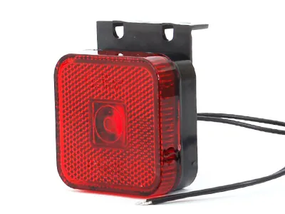 WAS Raudonas LED Šoninis Gabaritinis Žibintas su 90° Tvirtinimo Laikikliu, 12-24V, ECE Sertifikuotas