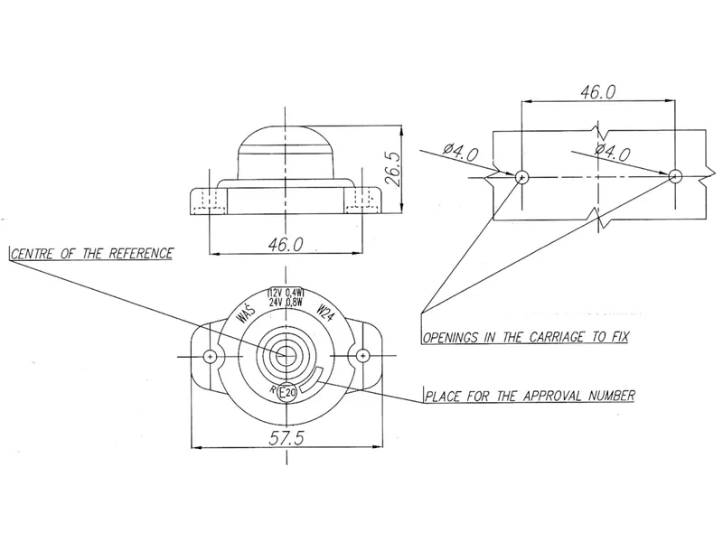 WAS LED Šoninis Gabaritinis Žibintas, Universalus 12-24V, ECE ir EMC Sertifikuotas, 220mm Laidas - Attēls 4