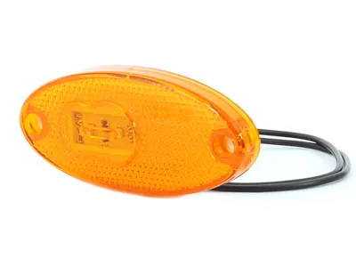 WAS Geltonas LED šoninis gabaritinis žibintas su atšvaitu, ECE sertifikuotas, 12-24V