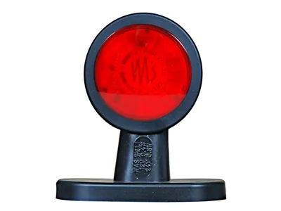 WAS LED Šoniniai Gabaritiniai Žibintai su Tiesiu Gumos Laikikliu, 12-24V, ECE Sertifikuoti