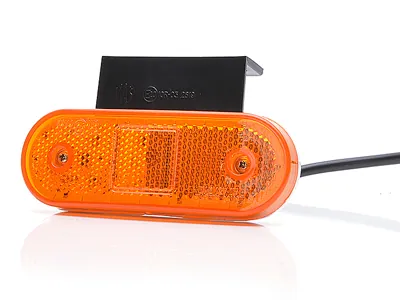 WAS LED Geltonas Šoninis Gabaritinis Žibintas su 90° Montavimo Laikikliu, 12-24V, ECE/E/10R Sertifikuotas