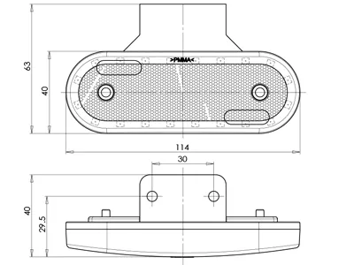 WAS LED Geltonas Šoninis Gabaritinis Žibintas su 90° Montavimo Laikikliu, 12-24V, ECE/E/10R Sertifikuotas - Attēls 4