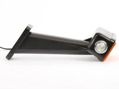 WAS LED Šoninis Gabaritinis Žibintas su 45° Guminiu Laikikliu, 24V, ECE Sertifikuotas, Universalaus Montavimo - Attēls 2