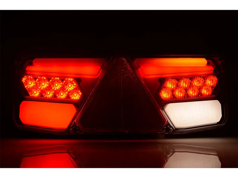 WAS LED Galinis Žibintas Priekaboms su Dinaminiais Posūkiais, IP56 Apsauga, 12-24V, 6 Funkcijos - Attēls 4