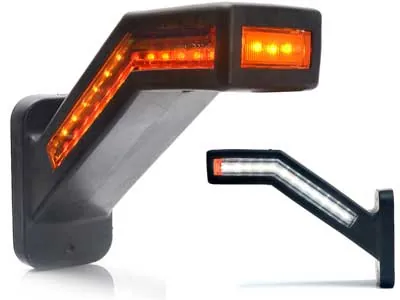 WAS LED Šoninis Gabaritinis Žibintas su Stabdymo Funkcija, 12/24V, IP66/68, ECE R6/R7/R91/R10 Sertifikuotas