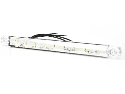 WAS LED Žibintas Baltas - Ultra Plonas 10.4mm Šoninis Gabaritinis Žibintas su ECE Sertifikatu, 12-24V, 71.9lm
