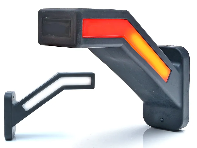 WAS LED Šoninis Gabaritinis Žibintas su Dinaminiu Posūkių Indikatoriumi, 12-24V, Guminiu Tvirtinimu