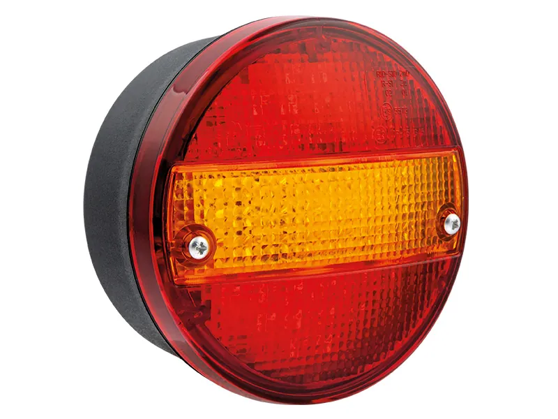 Universalus LED Galinis Žibintas su Dinaminiais Posūkio Signalais, 12-24V, ECE R10/R7/R6/ADR Sertifikuotas