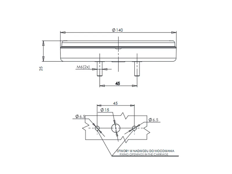 WAS LED Galinis Žibintas - Daugiafunkcinis (Pozicinis, Stabdymo, Posūkio) Universalus 12/24V ø140mm - Attēls 2