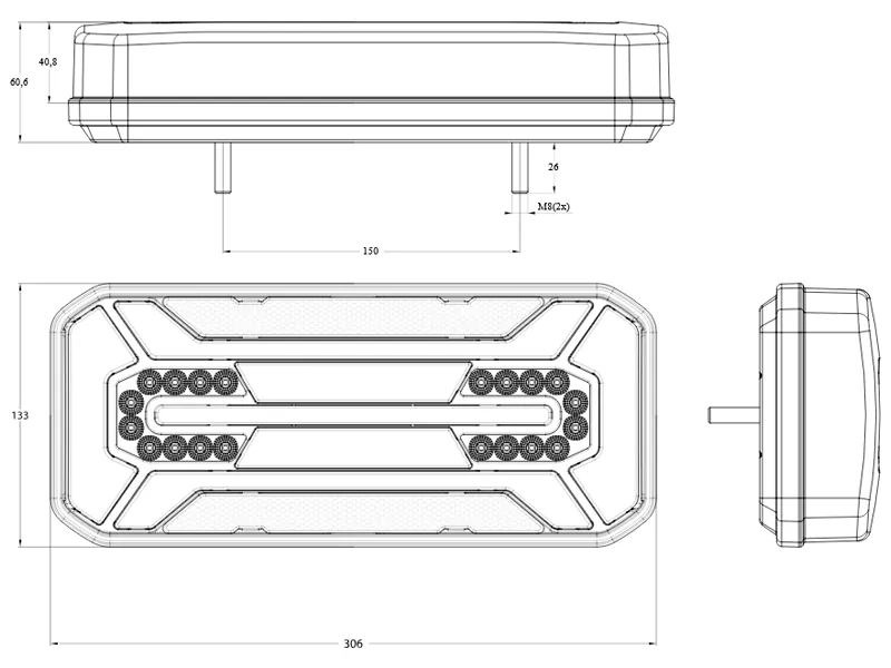 Was LED Galinis Daugiafunkcinis Žibintas - ECE/ADR Sertifikuotas Multifunkcinis Signalinis Modulis - Attēls 2