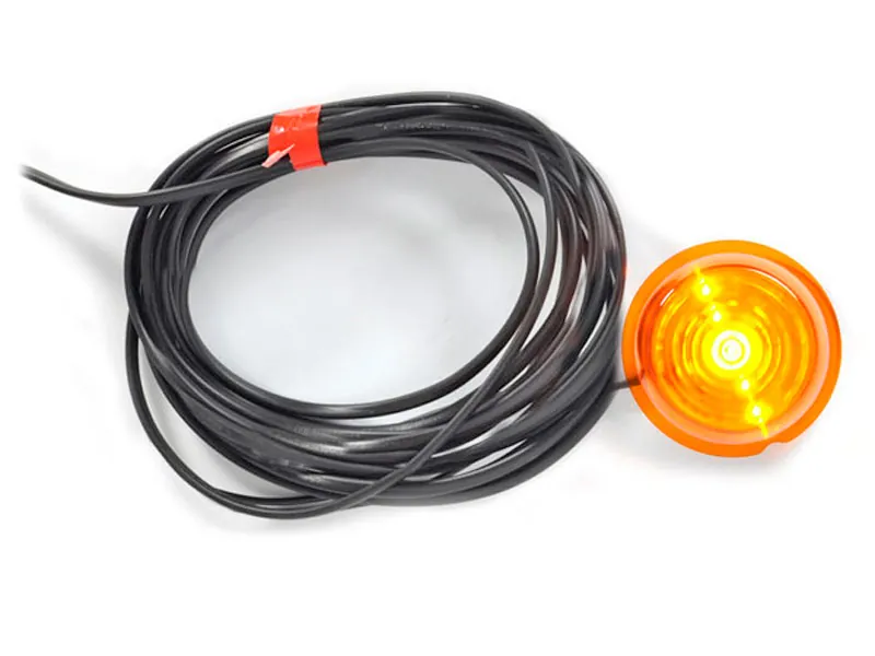 WAS LED Geltonas Šoninis Gabaritinis Žibintas, 12/24V, ø 78mm, IP66/68 Sertifikatas