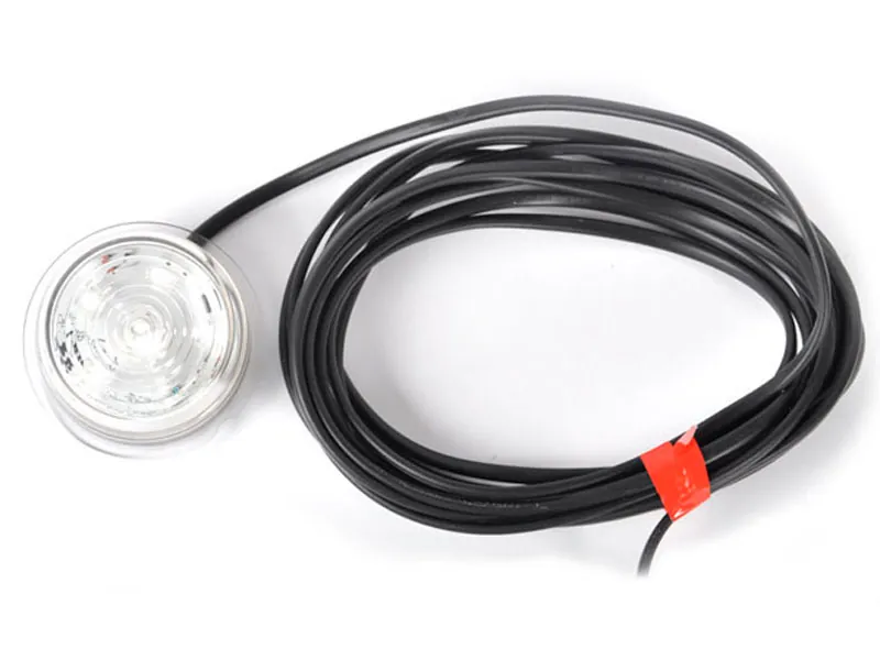 WAS LED šoninis pozicinis žibintas, 12/24V, Ø78mm, atsparus vandeniui, 5m laidas