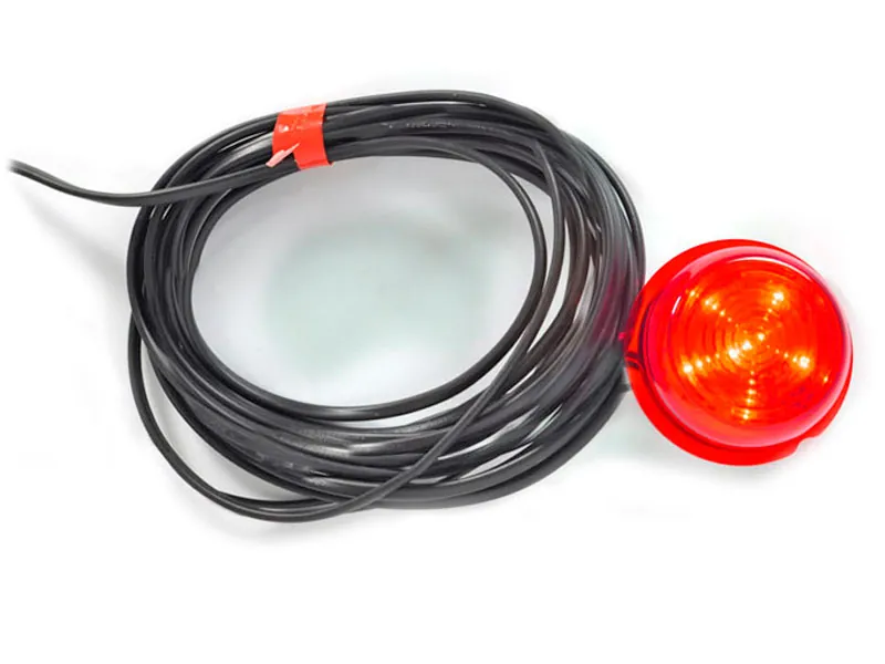 WAS Raudonas LED šoninis gabaritinis žibintas, 12/24V, ø78x87mm, su 5m laidu