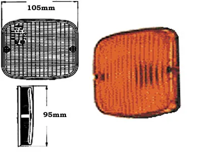 Atsarginis stiklas švyturėliams - Geltonas apsauginis dangtelis 110x100mm serijai 1603-380_