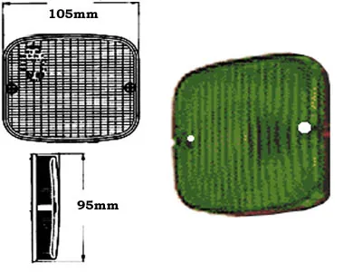 Atsarginis žalias stiklas švyturėliams - Apsauginis dangtelis 1603-380 serijos blykstėms (110x100mm)