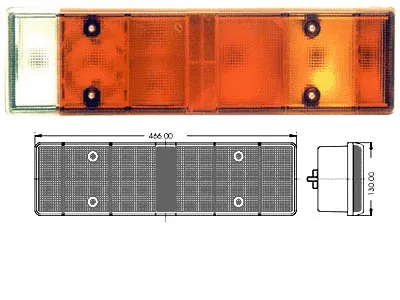 Atsarginis stiklo dangtis 465x130mm - Universalus tinka Volvo, Mercedes-Benz, Scania, MAN, Fiat, Iveco sunkvežimiams - Ledbarzibintai.lt