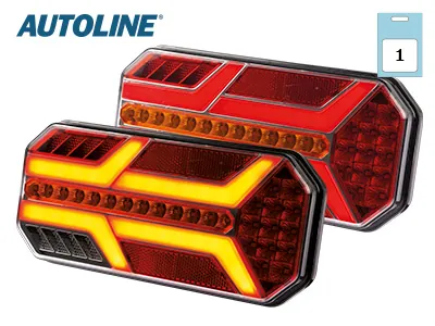 AUTOLINE LED Galinis Žibintas - Dinaminis Posūkio Signalas, Rūko ir Atbulinės Eigos Žibintas, 12-24V, IP67