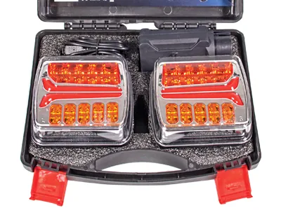 AUTOLINE belaidžių LED galinių žibintų komplektas su įkraunamomis baterijomis, IP65, 12-24V - Attēls 2