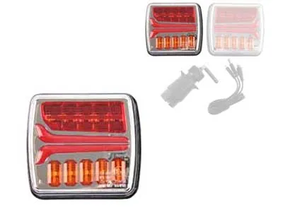 Belaidis LED galinis žibintas su dinaminiu posūkio signalu ir magnetiniu pagrindu - 5V DC, IP65 atsparumas