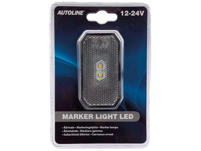 AUTOLINE Baltas LED Šoninis Gabaritinis Žibintas su Atšvaitu ir Laikikliu (12-24V) - Attēls 3