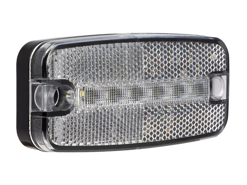 TRUCKVISION Baltas LED šoninis gabaritinis žibintas - 12-24V, su 6 LED, ABS korpusas, ADR kabelis - Attēls 2