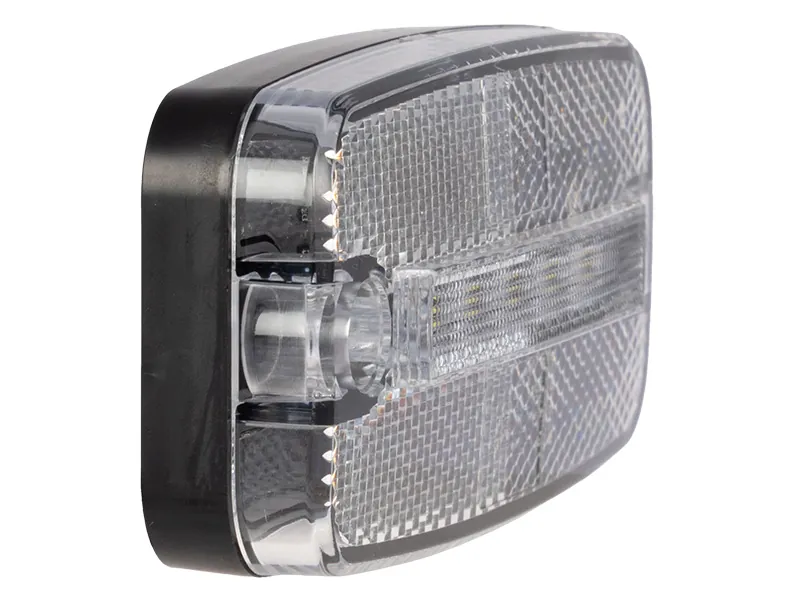 TRUCKVISION Baltas LED šoninis gabaritinis žibintas - 12-24V, su 6 LED, ABS korpusas, ADR kabelis - Attēls 3