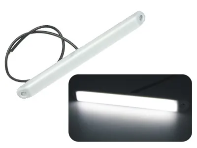 Baltasis LED šoninis gabaritinis žibintas, 12V, 2W, ADR patvirtintas, su 0.5m laidu