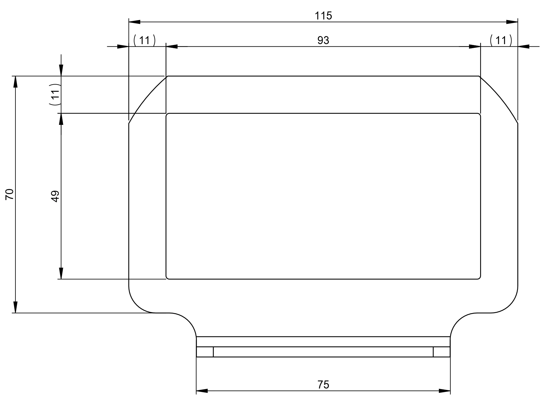 Nerūdijančio plieno montavimo bazė Volvo/Scania šoniniams žibintams (90mm varžtų tarpas) - Attēls 2