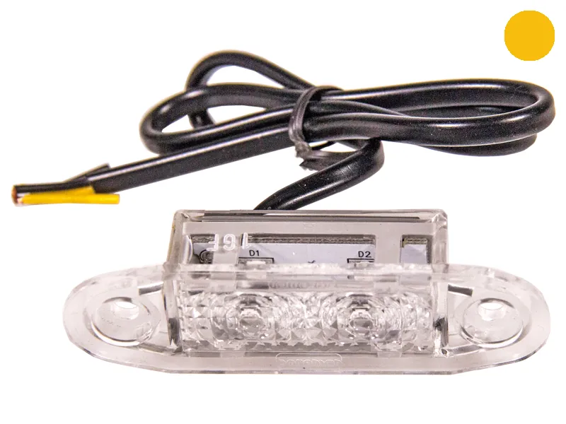 LED Geltoni Šoniniai Gabaritiniai Žibintai su 2 LED Įmontuojami 10-30V | SKU: 1608-3005A