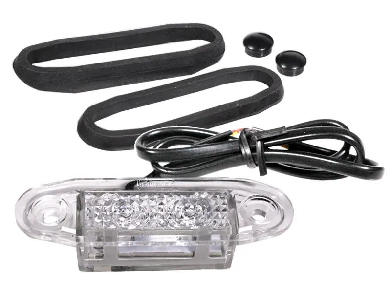 LED Šoninis Gabaritinis Žibintas, Baltas, Įleidžiamo Montavimo, 10-30V, ECE Sertifikuotas - Attēls 2