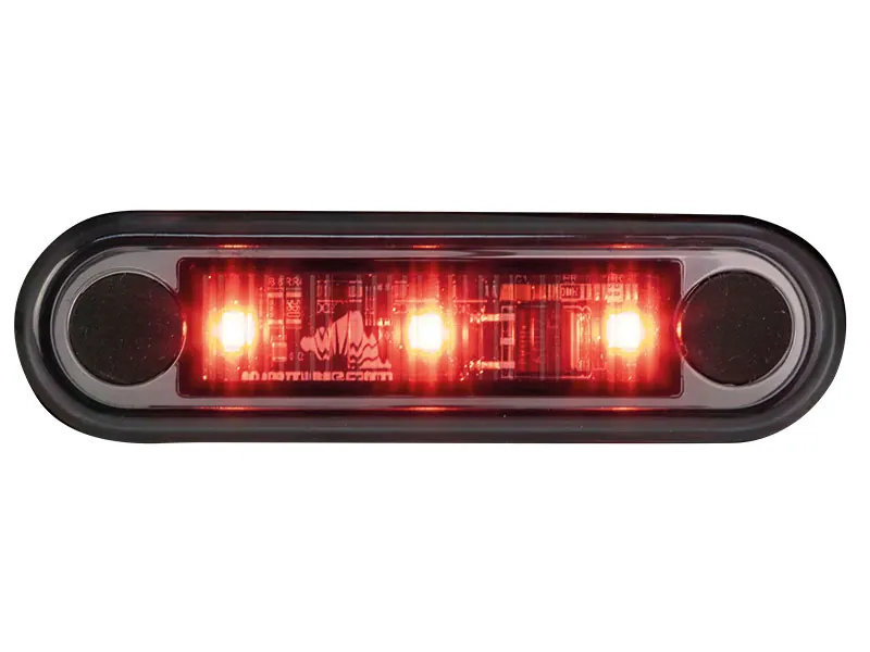 OPTIBEAM Dark Phantom LED gabaritinis žibintas raudonas, 79,5 x 22,5 mm, 5 m ADR kabelis - Ledbarzibintai.lt