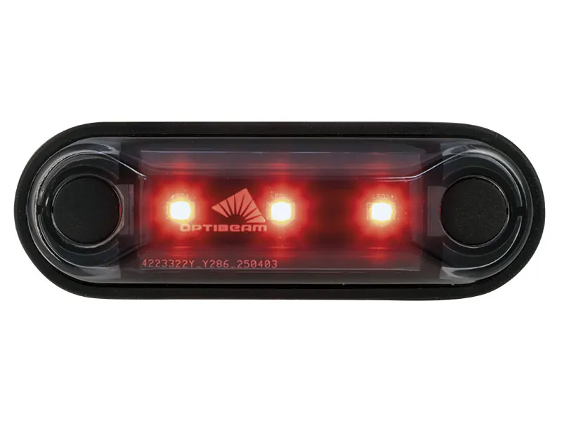 OPTIBEAM Dark Phantom LED gabaritinis žibintas raudonas, 85,4 x 28,1 mm, 0,5 m ADR kabelis - Ledbarzibintai.lt