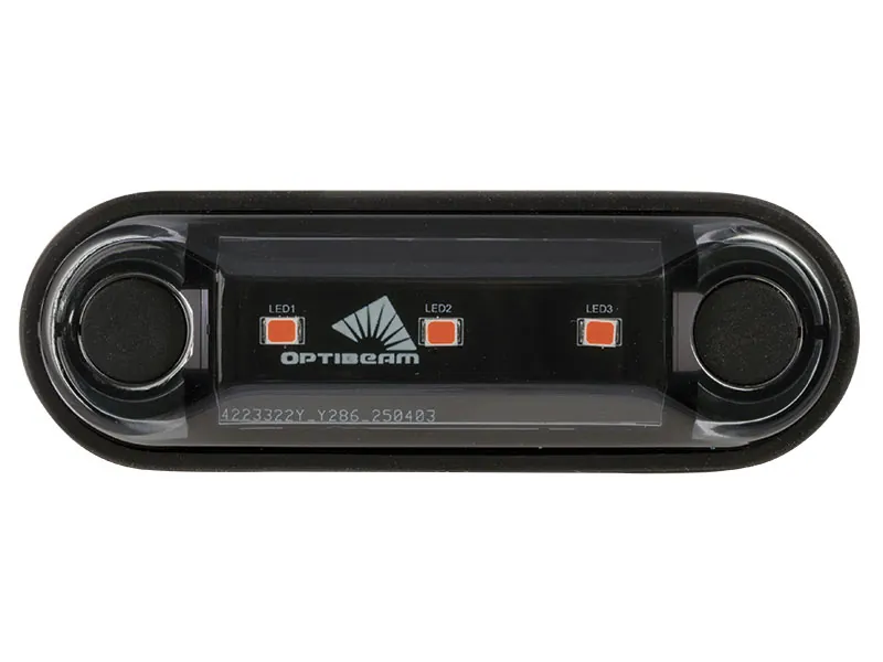 OPTIBEAM Dark Phantom LED gabaritinis žibintas raudonas, 85,4 x 28,1 mm, 0,5 m ADR kabelis - Attēls 2