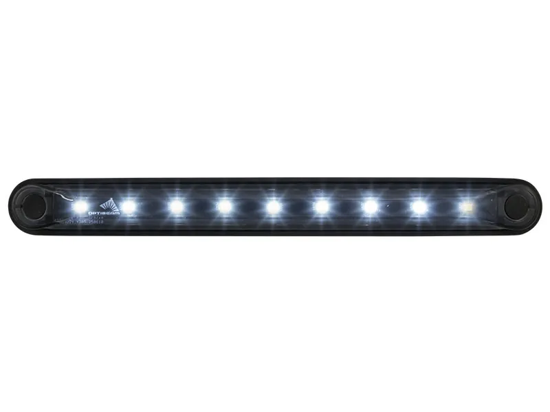 OPTIBEAM Dark Phantom LED gabaritinis žibintas baltas, 239,4 x 24,6 mm, 0,5 m ADR kabelis - Ledbarzibintai.lt