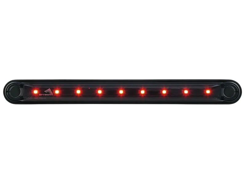 OPTIBEAM Dark Phantom LED gabaritinis žibintas raudonas, 239,4 x 24,6 mm, 5 m ADR kabelis - Ledbarzibintai.lt