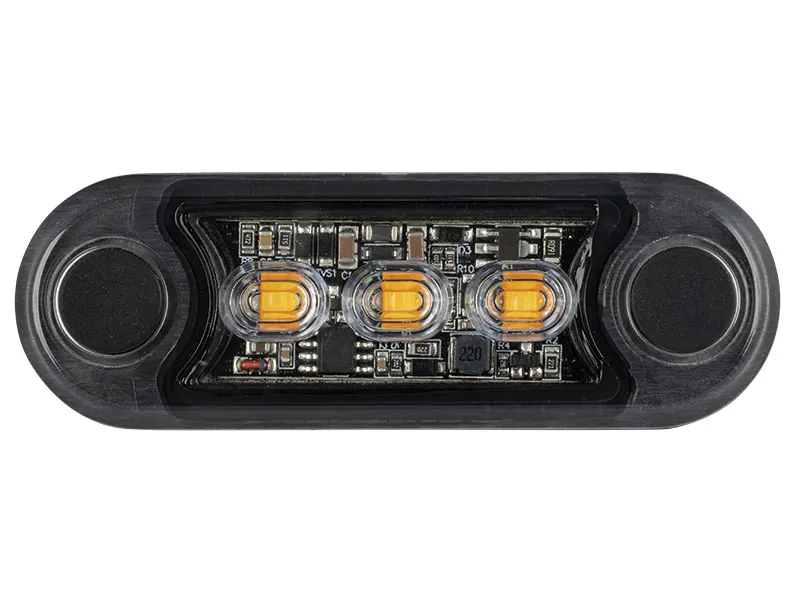 OPTIBEAM Dark Phantom LED įspėjamasis žibintas 78,5x26,5mm, ECE R65, ADR - Attēls 2