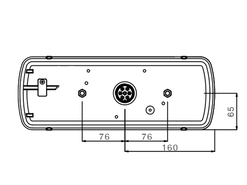 Aspöck ECOLED 5-kamerų Galinis LED Žibintas Priekaboms su Trikampiu Atšvaitu, 24V, 350x130x71mm - Attēls 3