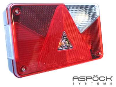 ASPöCK Galinis Halogeninis Žibintas Priekaboms su 5 jungtimis, 152mm Tvirtinimo Tarpas