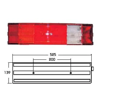 Atsarginis stiklo gaubtas automobilio galiniam žibintui 525x140mm (Extra glass cover) - Ledbarzibintai.lt