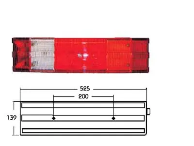 Extra glass cover atsarginis stiklas MB ir DAF sunkvežimiams (525x140mm)