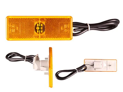 Rubbolite LED šoninis gabaritinis žibintas 24V, geltona spalva su atšvaitu | MB Actros, Sisu Polar