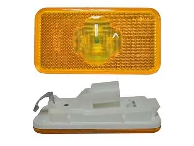 Geltonas LED Šoninis Gabaritinis Žibintas su Atšvaitu - 24V, 4 LED, Volvo ir Renault Sunkvežimiams