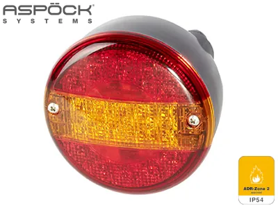 ASPöCK LED Galinis Žibintas - Dešininis su Gabarito, Stabdžių, Posūkio Signalais, 12-24V, ø140mm