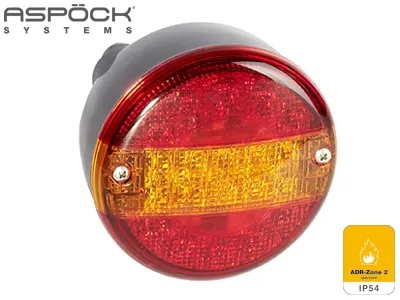 ASPöCK LED Galinis Žibintas - Kairės Pusės Daugiafunkcinis 12-24V su ADR-Zone2 Sertifikacija