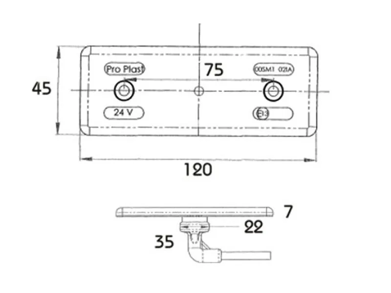 Geltonas LED šoninis gabaritinis žibintas su atšvaitu, 12V, ADR/GGVS, E13 sertifikuotas - Attēls 3