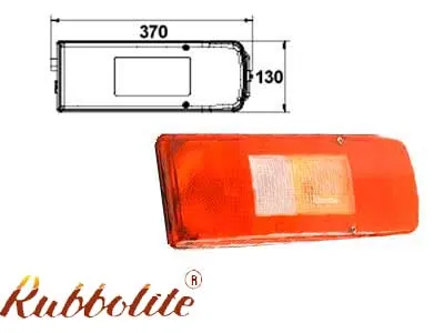 Atsarginė stiklo danga 370x130mm - Extra glass cover skirta 1608-4798, -4799, -4800 serijos LED galiniams žibintams