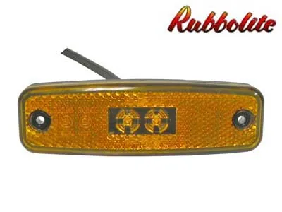 Geltonas LED šoninis gabaritinis žibintas su atšvaitu, 12-24V, ECE R91 patvirtintas, ADR